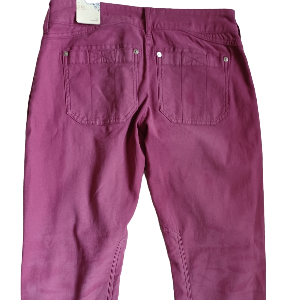 Anthropologie Pilcro Womens Raspberry Low Rise Straight Pants Pockets Size 25 - Picture 9 of 11